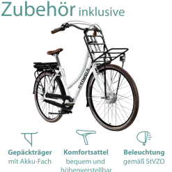 Tretwerk Sophia E Bike Damen Herren 28 Zoll Pedelec 3 Gang Elektrofahrrad mit 536 Wh Elektro Damenfahrrad Citybike mit Bluetooth und App