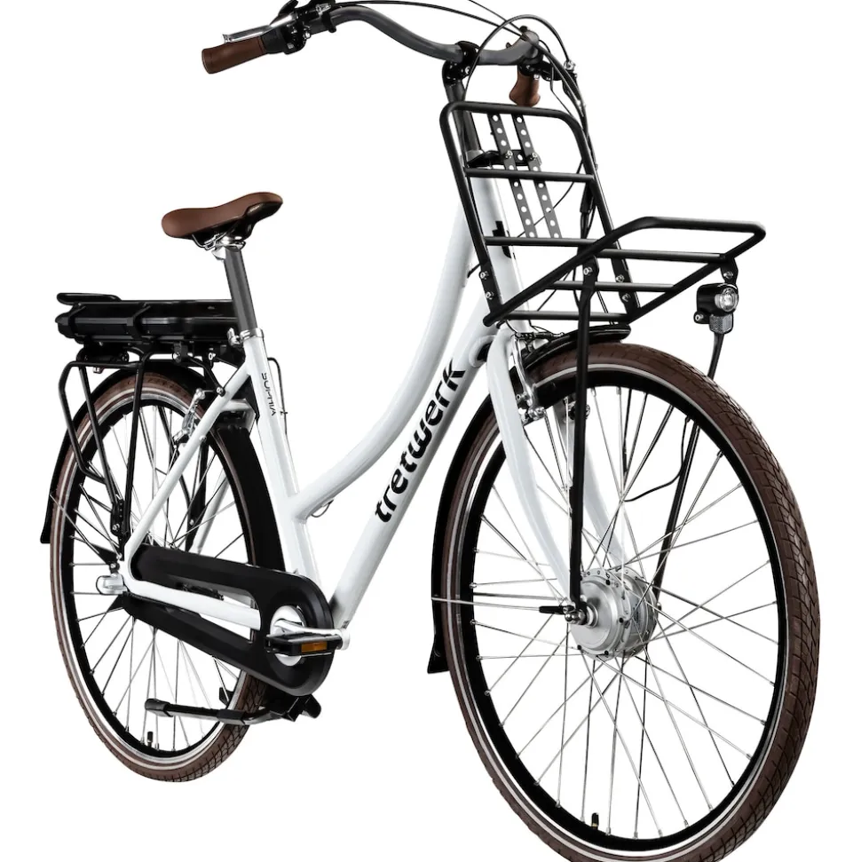 Tretwerk Sophia E Bike Damen Herren 28 Zoll Pedelec 3 Gang Elektrofahrrad mit 536 Wh Elektro Damenfahrrad Citybike mit Bluetooth und App