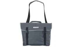 Urban Seitenpacktasche, gut geeignet für 20" Fahrräder und E-Bikes, inkl. Laptopfach, inkl. Regencape im verstärkten Boden, reflektierende Elemente, Volumen: 20 Liter, Farbe: grau