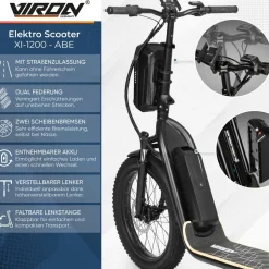 VIRON XI-1200-S E-Scooter mit Straßenzulassung ABE - 12,5 Ah
