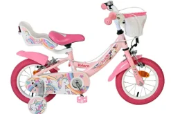 VOLARE Kinderfahrrad Unicorn 12 Zoll ohne Rücktrittbremse, rosa