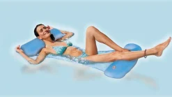 Wasserhängematte Happy People 77041 Schwimmliege Pool Netzboden Luftmatratze Sommer Relax blau
