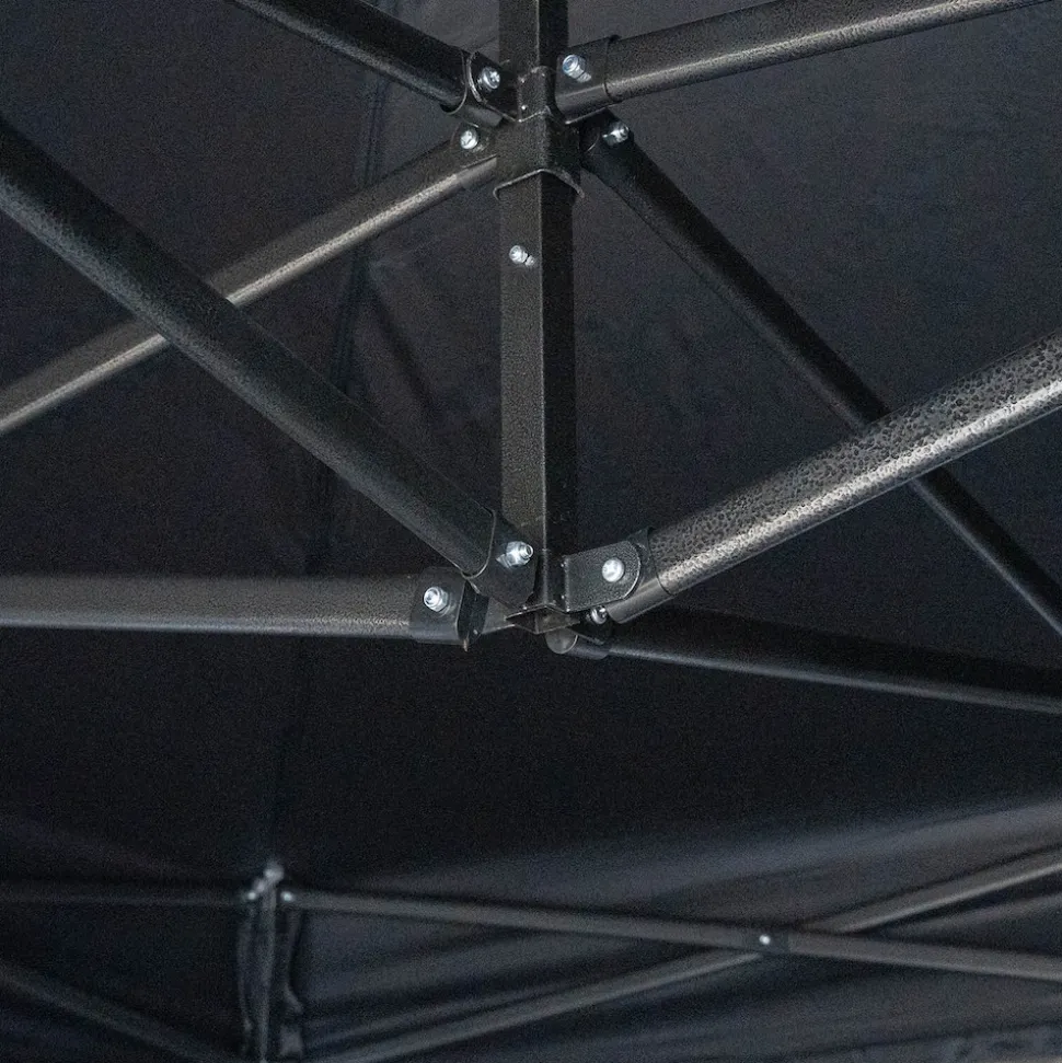 Weber #Werkeholics Easy-Up Zelt 3 x 3 m Pavillon inkl. 3 Seitenwände schwarz
