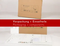 WONDERMAKE® Design Hundekäfig aus Holz für Zuhause Wohnung mit Beistelltisch, Hundebox fürs Wohnzimmer Indoor, 90x60 cm weiß