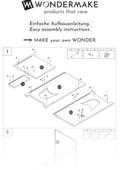 WONDERMAKE® Katzenschrank für Katzentoilette groß hoch aus Holz, Katzenklo-Schrank Kommode mit Schublade und Tür geschlossen, Design Katzen-Haus Toilette Klo XL, 51 x 46 x 96 cm, weiß