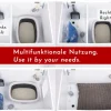 WONDERMAKE® Katzenschrank für Katzentoilette groß aus Holz, Katzenklo-Schrank Kommode XL, Design Katzen-Haus Toilette Klo Waschbecken-Unterschrank für Bad, 73,5 x 51,5 x 57 cm, weiß