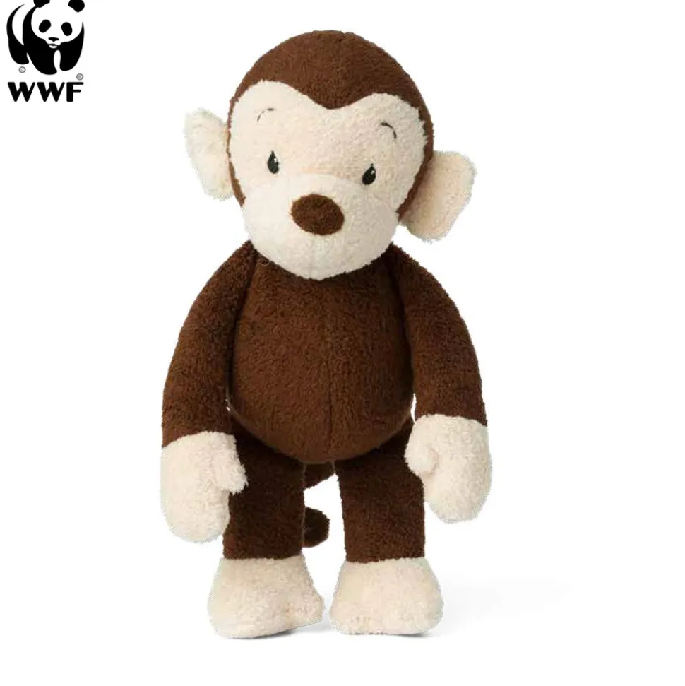 WWF Cub Club - Mago das Äffchen (braun, 22cm) mit Quietscher Kuscheltier Stofftier für Kleinkinder