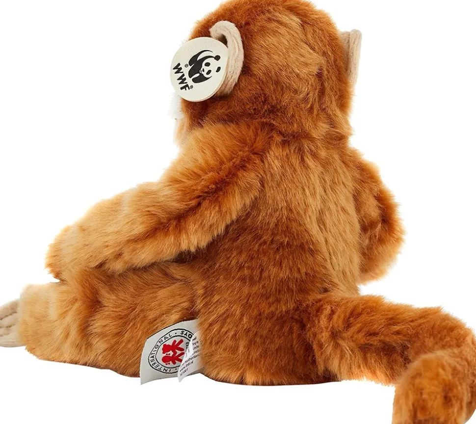 WWF Plüschtier - Affenbaby hellbraun (23cm) lebensecht Kuscheltier Stofftier Affe Äffchen