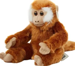 WWF Plüschtier - Affenbaby hellbraun (23cm) lebensecht Kuscheltier Stofftier Affe Äffchen