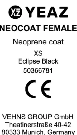 YEAZ Neoprenmantel NEOCOAT FEMALE