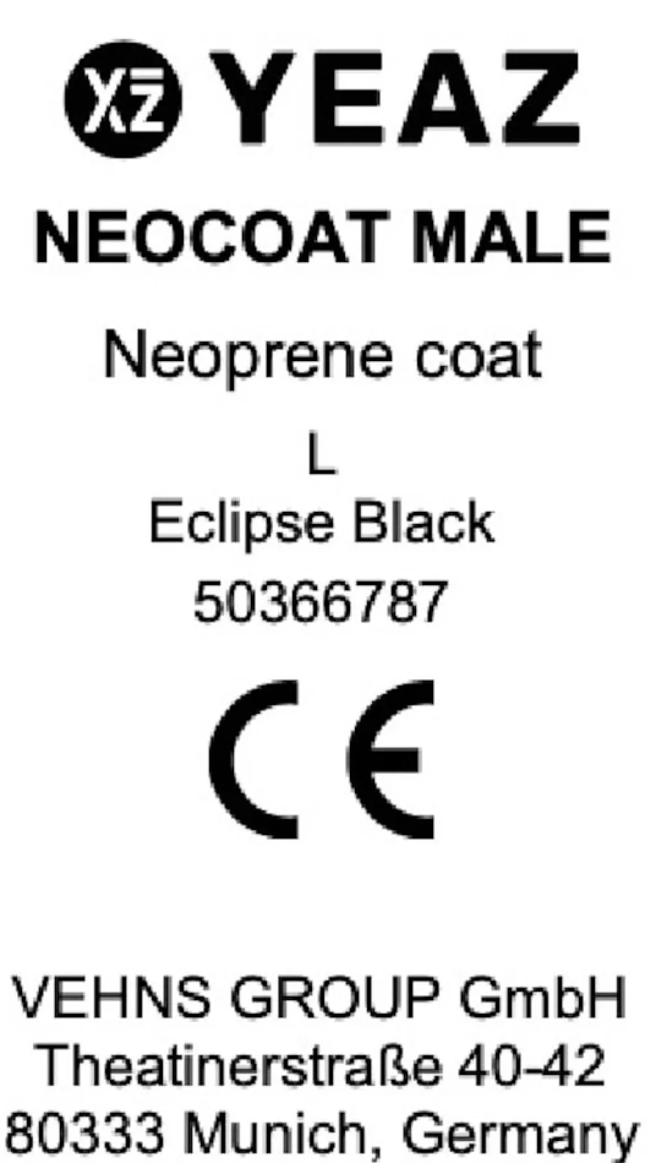YEAZ Neoprenmantel NEOCOAT MALE