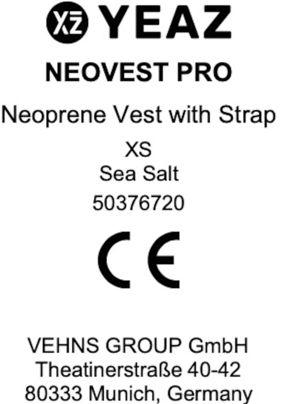 YEAZ Neoprenweste mit Gurt NEOVEST PRO