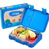 yummy buddy Kinder Brotdose 6 Fächern Klick-Verschluss BPA-Frei Blau