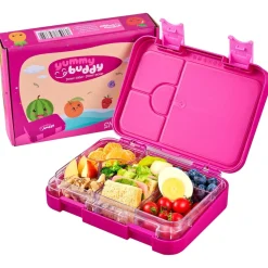 yummy buddy Kinder Brotdose 6 Fächern Klick-Verschluss BPA-Frei Pink