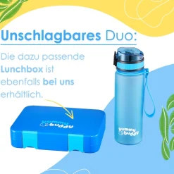 yummy buddy Kinder Trinkflasche 500ml Klick-Verschluss BPA-Frei Blau