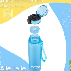 yummy buddy Kinder Trinkflasche 500ml Klick-Verschluss BPA-Frei Blau