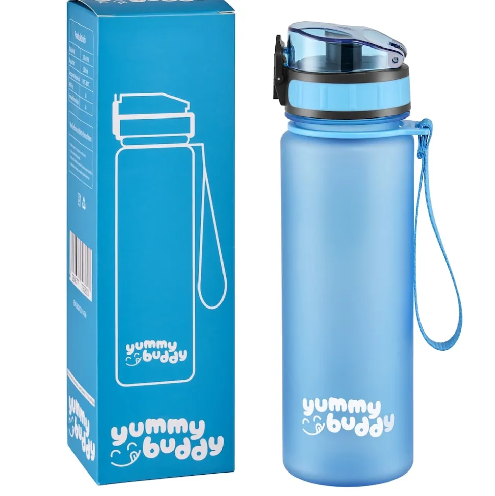 yummy buddy Kinder Trinkflasche 500ml Klick-Verschluss BPA-Frei Blau