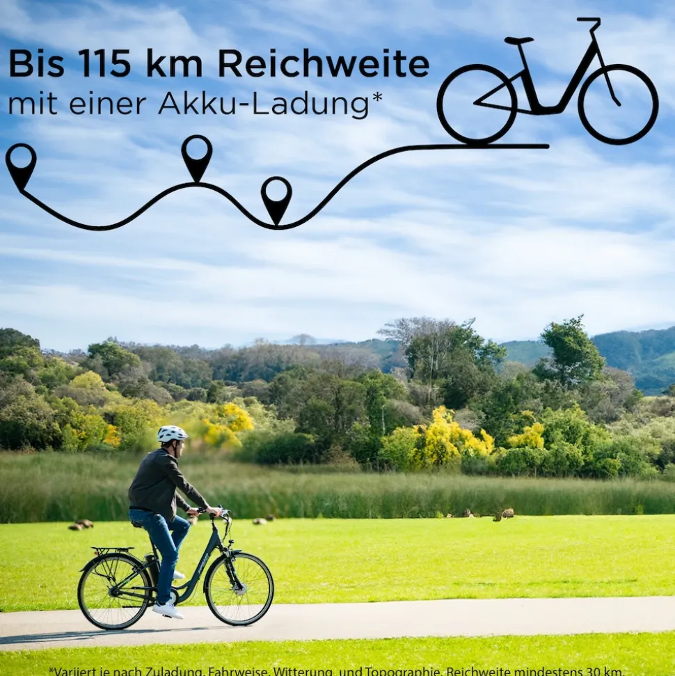 Zündapp Green 2.7 E Bike Damenfahrrad 28 Zoll 150 - 175 cm mit 3 Gang Nabenschaltung Rücktritt Pedelec Hollandrad Citybike Nabenmotor