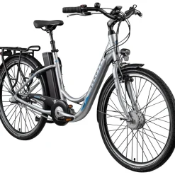 Zündapp Green 2.7 E Bike Damen Pedelec 3 Gang Shimano Schaltung retro 26 Zoll Damenfahrrad Elektrofahrrad 140-165 cm StVZO Hollandrad
