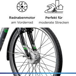Zündapp Green 3.7 E Bike Damen 26 Zoll Pedelec 7 Gang Elektrofahrrad ab 140 cm Damenfahrrad retro Hollandrad mit Nabenschaltung