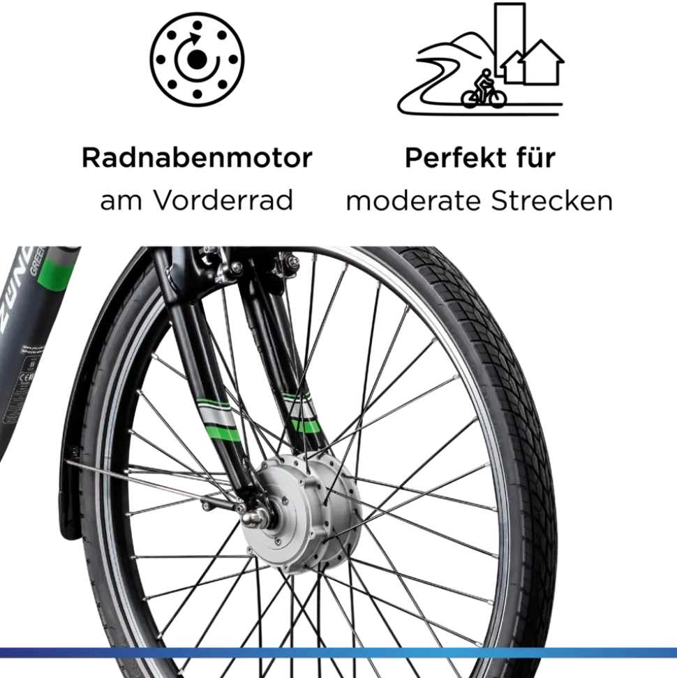 Zündapp Green 3.7 E Bike Damen 26 Zoll Pedelec 7 Gang Elektrofahrrad ab 140 cm Damenfahrrad retro Hollandrad mit Nabenschaltung