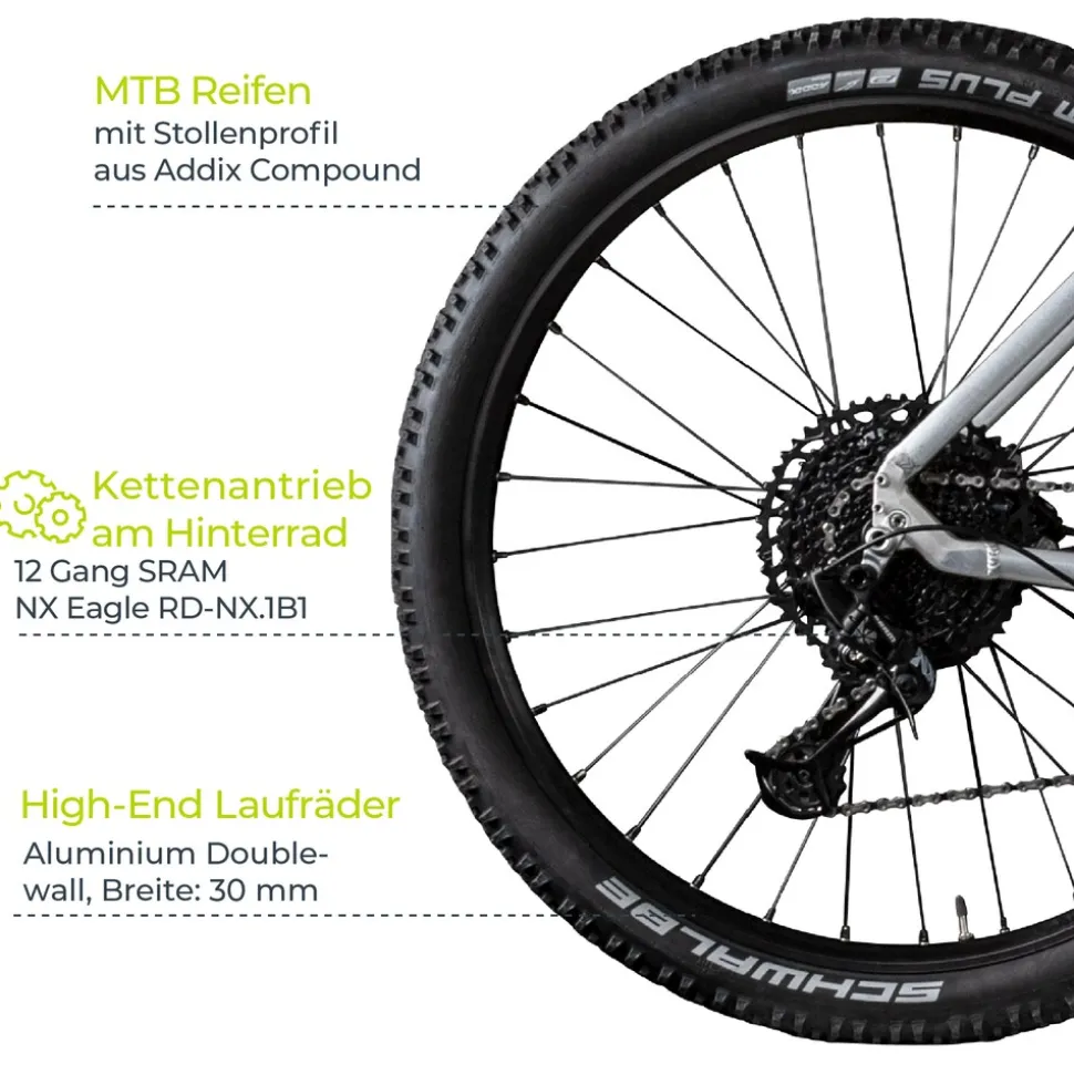 Zündapp HX522 E Bike E Mountainbike 29 Zoll Pedelec Brose Hardtail MTB Fahrrad Elektro Fahrräder 12 Gang 522 Wh Akku