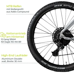 Zündapp HX522 E Bike E Mountainbike 29 Zoll Pedelec Brose Hardtail MTB Fahrrad Elektro Fahrräder 12 Gang 522 Wh Akku