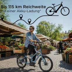 Zündapp Longtail M400 E Bike Lastenrad bis 180 kg 24 Zoll Elektrofahrrad 160-195 cm Mittelmotor Cargo Elektro Fahrrad 7 Gänge Pedelec