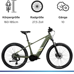 Zündapp X900 E Bike Mountainbike 27,5 Zoll Pedelec Herren 165-180 cm Elektrofahrrad 10 Gang EMTB Hardtail mit Mittelmotor