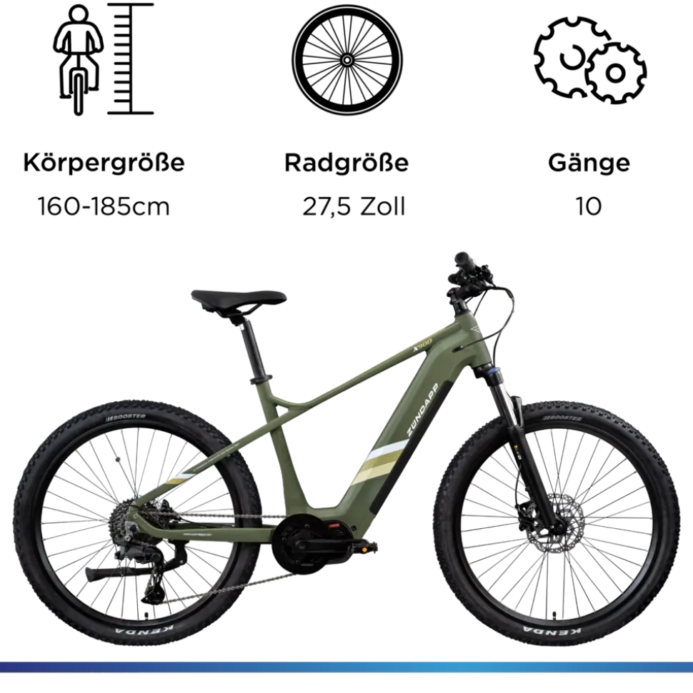 Zündapp X900 E Bike Mountainbike 27,5 Zoll Pedelec Herren 165-180 cm Elektrofahrrad 10 Gang EMTB Hardtail mit Mittelmotor