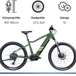 Zündapp X900 E Bike Mountainbike 27,5 Zoll Pedelec Herren 165-180 cm Elektrofahrrad 10 Gang EMTB Hardtail mit Mittelmotor