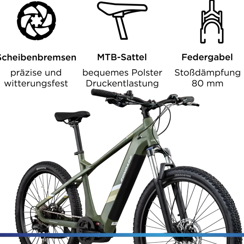 Zündapp X900 E Bike Mountainbike 27,5 Zoll Pedelec Herren 165-180 cm Elektrofahrrad 10 Gang EMTB Hardtail mit Mittelmotor