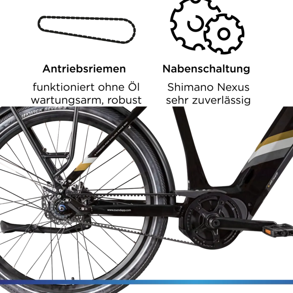 Zündapp X850 Trekking E Bike 27,5 Zoll Pedelec 165-185 cm Trekking Fahrrad Riemenantrieb Elektrofahrrad 550Wh 7 Gang