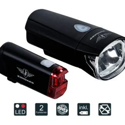 Zündapp ZA.K.50 Batterieleuchten-Set LED Fahrradlicht Fahrrad Beleuchtung StVZO universal Lampe