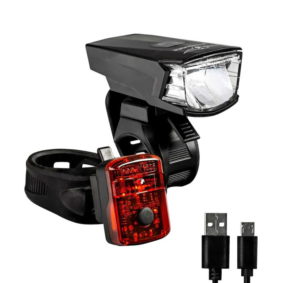 Zündapp ZA.K.15 LED Beleuchtungsset StVZO Fahrradlicht Fahrrad Lampe Set Beleuchtung Fahrrad Akku Lampenset