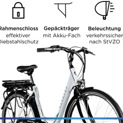 Zündapp Z503 E Bike Damen ab 155 cm Damenfahrrad 28 Zoll Pedelec mit tiefem Einstieg retro Elektrofahrrad 7 Gang Schaltung E Fahrrad Stadtrad StVZO