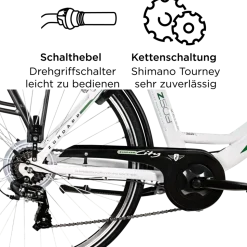 Zündapp Z503 E Bike Damen ab 155 cm Damenfahrrad 28 Zoll Pedelec mit tiefem Einstieg retro Elektrofahrrad 7 Gang Schaltung E Fahrrad Stadtrad StVZO