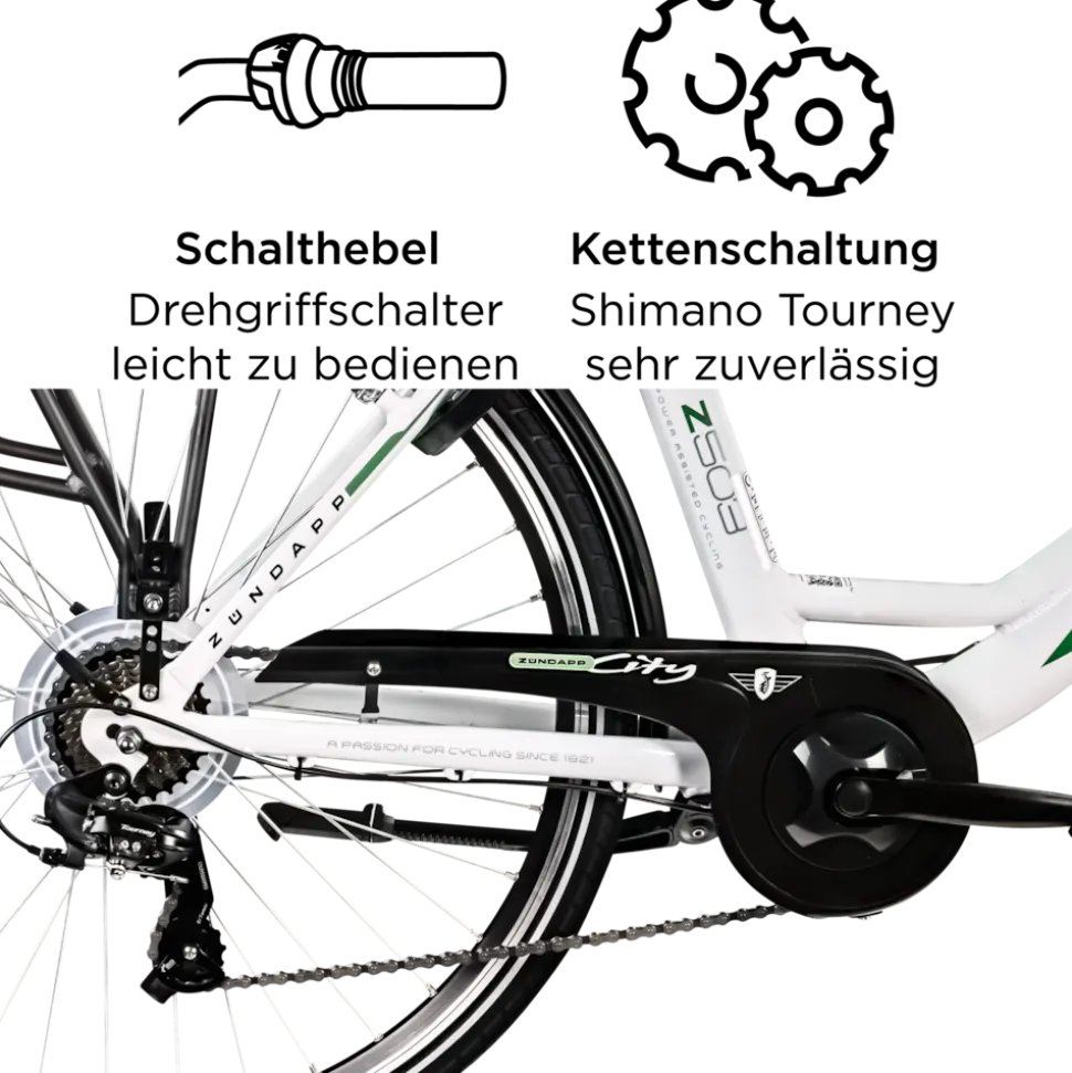 Zündapp Z503 E Bike Damen ab 155 cm Damenfahrrad 28 Zoll Pedelec mit tiefem Einstieg retro Elektrofahrrad 7 Gang Schaltung E Fahrrad Stadtrad StVZO