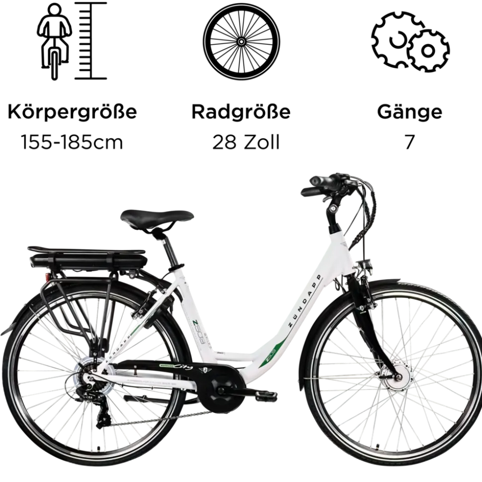 Zündapp Z503 E Bike Damen ab 155 cm Damenfahrrad 28 Zoll Pedelec mit tiefem Einstieg retro Elektrofahrrad 7 Gang Schaltung E Fahrrad Stadtrad StVZO
