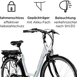 Zündapp Z503 E Bike Damen ab 155 cm Damenfahrrad 28 Zoll Pedelec mit tiefem Einstieg retro Elektrofahrrad 7 Gang Schaltung E Fahrrad Stadtrad StVZO