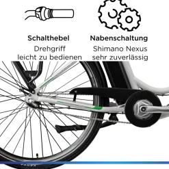 Zündapp Z510 E Bike Damenfahrrad ab 155 cm Rücktritt Pedelec 28 Zoll Fahrrad mit tiefem Einstieg Hollandrad mit 3 Gang Nabenschaltung StVZO