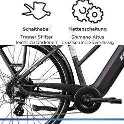 Zündapp Z810 E Bike Damen Trekkingrad ab 165 cm Elektrofahrrad 550 Wh Pedelec Trekking Rad Fahrrad mit 8 Gang und Beleuchtung StVZO