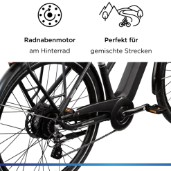 Zündapp Z810 E Bike Damen Trekkingrad ab 165 cm Elektrofahrrad 550 Wh Pedelec Trekking Rad Fahrrad mit 8 Gang und Beleuchtung StVZO