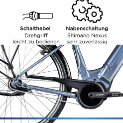 Zündapp Z909 E Bike Damen 28 Zoll Pedelec 150 - 170 cm Elektrofahrrad Bosch Damenfahrrad mit 7 Gang Schaltung E Fahrrad Hollandrad