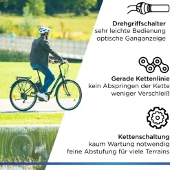 Zündapp Z505 E Bike Damen 28 Zoll Pedelec 160 - 185 cm 6 Gang Damenfahrrad E Fahrrad Hollandrad mit Licht