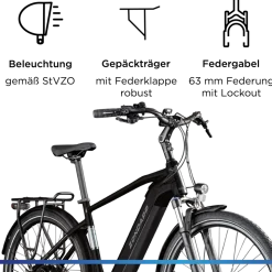 Zündapp Z810 E Bike Herren Trekkingrad ab 175 cm Elektrofahrrad 550 Wh Pedelec Trekking Rad Fahrrad mit 8 Gang und Beleuchtung StVZO