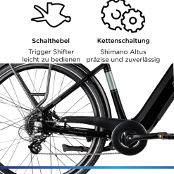Zündapp Z810 E Bike Herren Trekkingrad ab 175 cm Elektrofahrrad 550 Wh Pedelec Trekking Rad Fahrrad mit 8 Gang und Beleuchtung StVZO