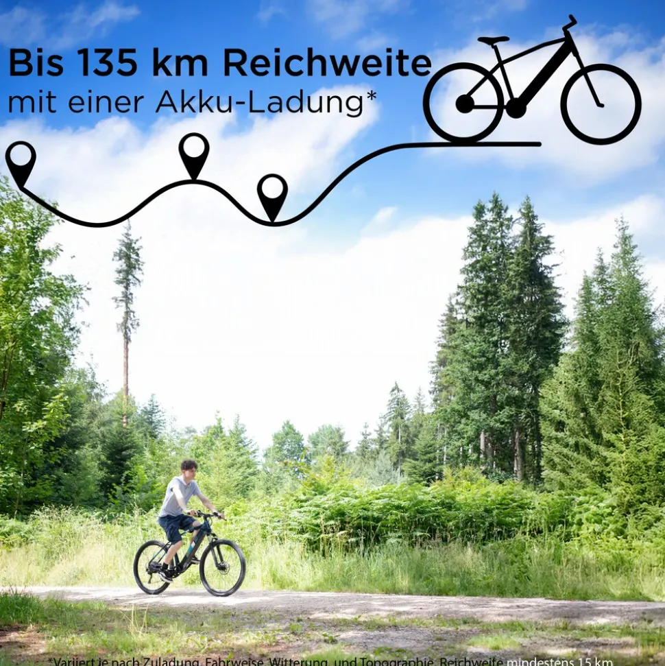 Zündapp Z808 E Bike Mountainbike 27,5" für Herren ab 155 cm Pedelec 10 Gang Elektrofahrrad 540Wh Scheibenbremsen