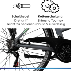 Zündapp Z802 E Bike Trekkingrad Damen ab 160 cm mit Nabenmotor Pedelec Trekking Fahrrad mit 21 Gang und Beleuchtung StVZO