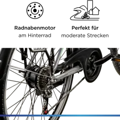 Zündapp Z802 E Bike Trekkingrad Damen ab 160 cm mit Nabenmotor Pedelec Trekking Fahrrad mit 21 Gang und Beleuchtung StVZO